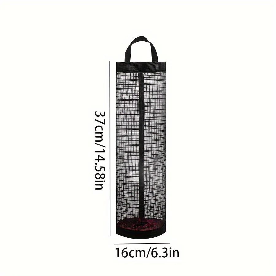 2pcs Wall-Mounted Kitchen Plastic Bag Holder, Foldable Mesh Hanging Dispenser, Reusable Garbage Bag Organizer Oasis Select