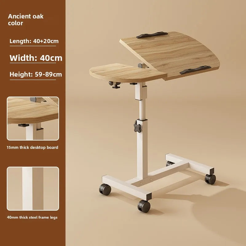 Multi-functional Household GoodsMovable Lifting Bedside Table, Living Room Sofa Side, Home Bedroom Computer Table Oasis Select Ancient Oak A
