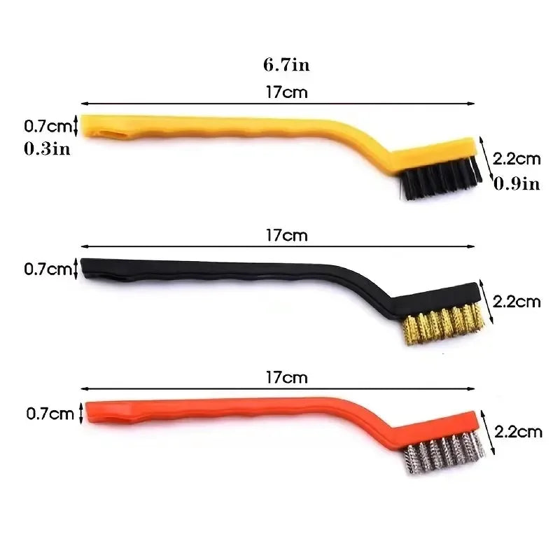 3-Piece Wire Brush Set – Stainless Steel & Brass Cleaning Brushes Wire Brush Set Oasis Select