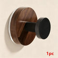 Wood Suction Cup Hook Walnut No-Drill Decor Hanger Heavy Duty Waterproof for Door Back Keys Towel Clothes Bathroom Oasis Select 1PC