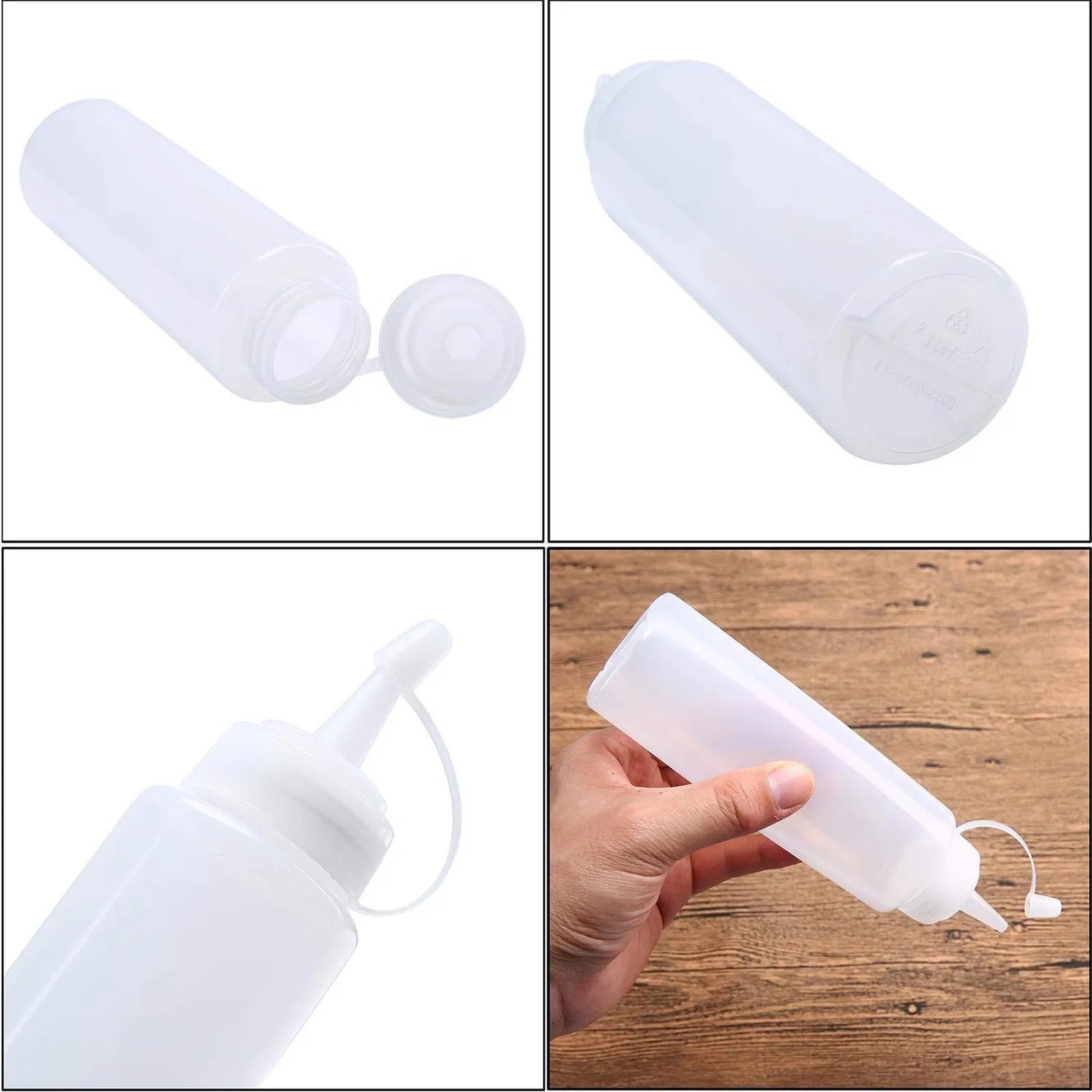 6-Pack Condiment Squeeze Bottles 240ml – Sauce, Oil & Ketchup Condiment Squeeze Bottles Oasis Select