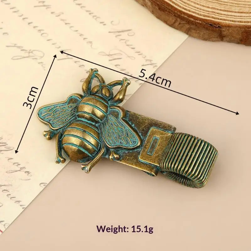 Vintage Insect Metal Pen Clip Spring Loaded Anti-Slip Durable Pen Holder for Notebook Journal Planner School Office Use Oasis Select A