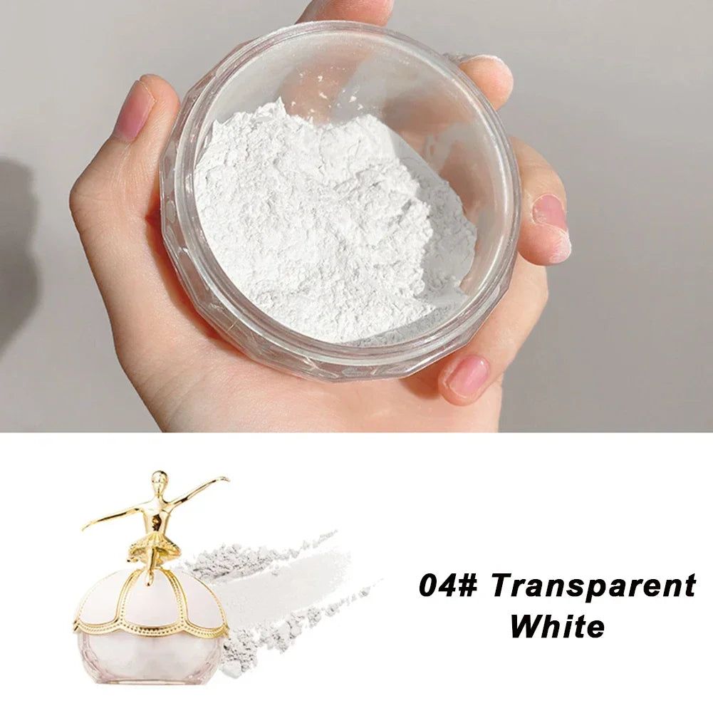 Long-Lasting Waterproof Matte Loose Powder Creative Ballerina Natural Brightening Invisible Pore Makeup Gift Oasis Select Transparent White