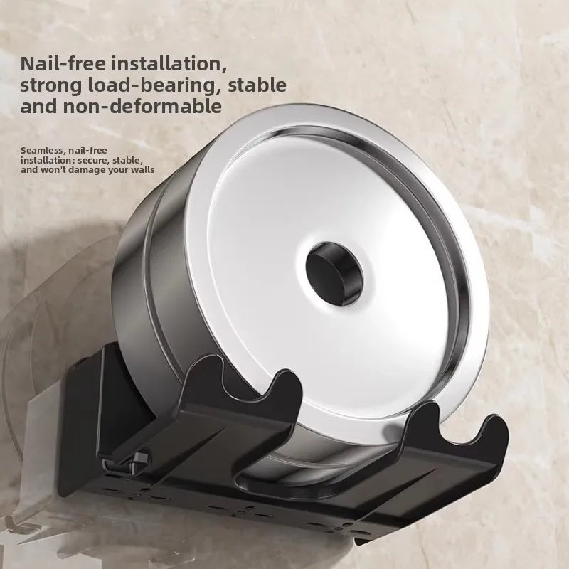 Hair Dryer Storage Rack Wall Mounted 2 in 1 Partition Hands Free Easy Install No Drill Shower Accessory Compact Storage Lazy Hol Oasis Select