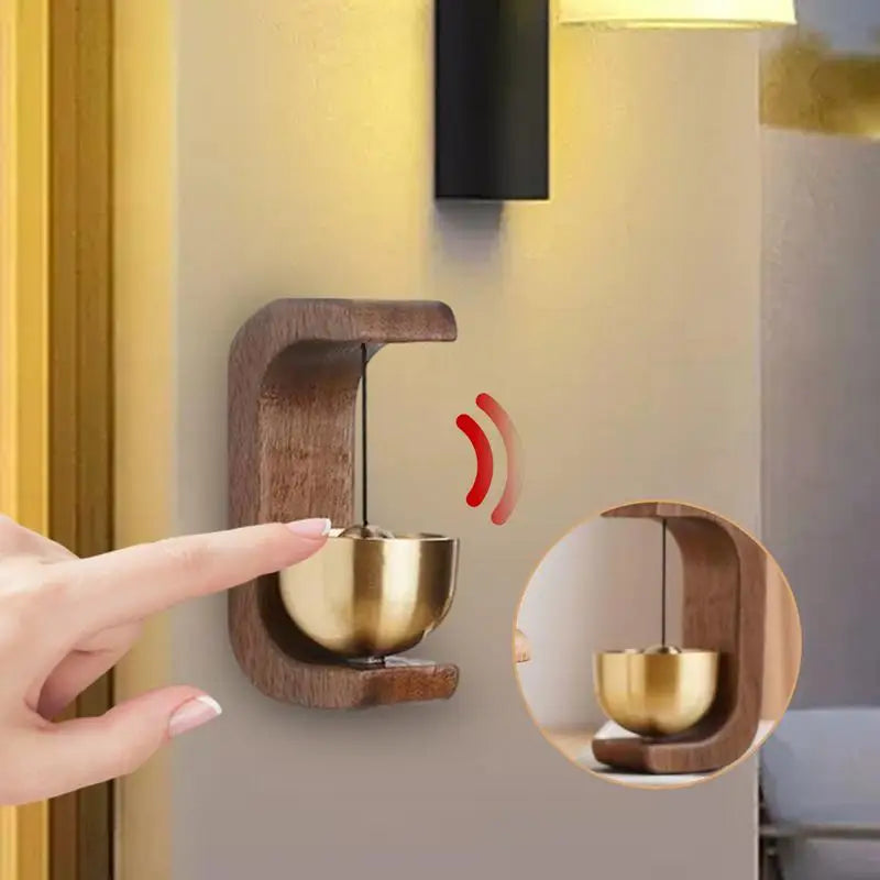 Wood Doorbell Chime Magnetic Decorative Loud Door Bell Indoor Ornament for Refrigerator Iron Door Small Doorbell Home Decoration Oasis Select