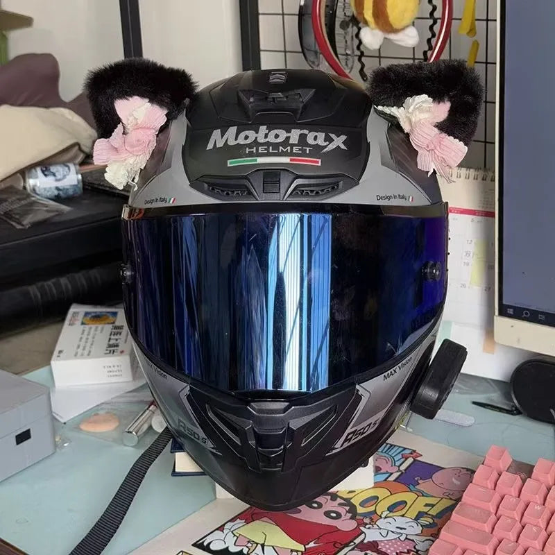 Motorcycle helmet decoration accessories Cat's ears (Steamed cat-ear shaped bread) quick release Velcro Oasis Select D