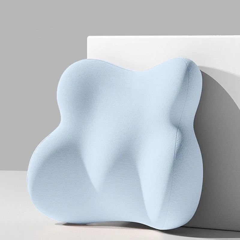 Ergonomic Memory Sponge Lumbar Pillow Orthopedic Chiropractic Back Support Pad for Office Chair Posture Correction Lumbar Pillow Oasis Select Light Blue 41x35x12cm