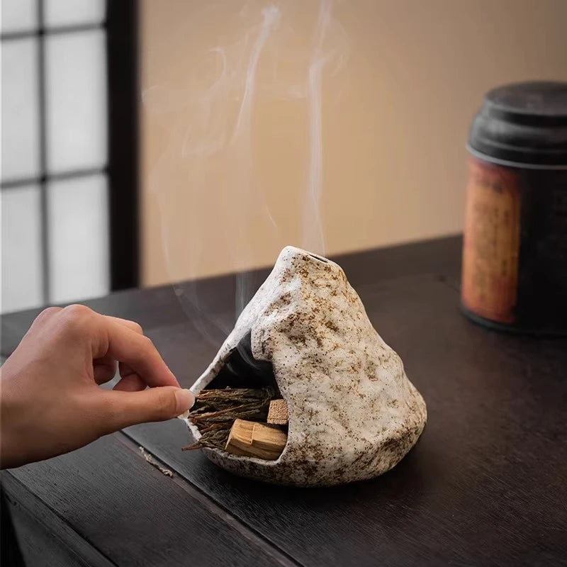 Incense Burner Handmade Peru Holy Wood Holy Grass Small Fireplace Burner Tray Living Room Tea Table Ignite Ceramic Oasis Select