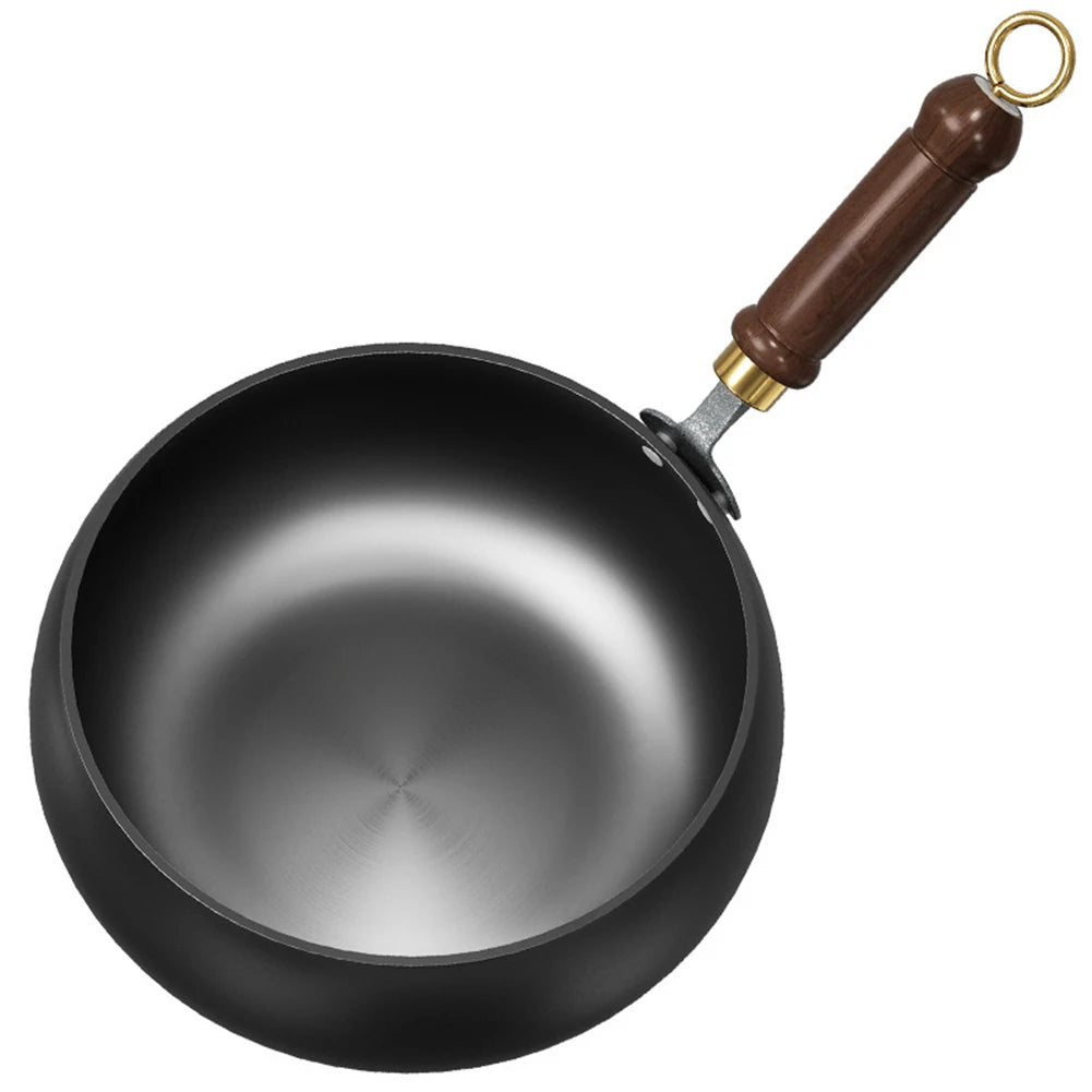 Hand Forged Iron Wok – Chinese Big Belly Uncoated Frying Pan Iron Wok Pan Oasis Select without lid