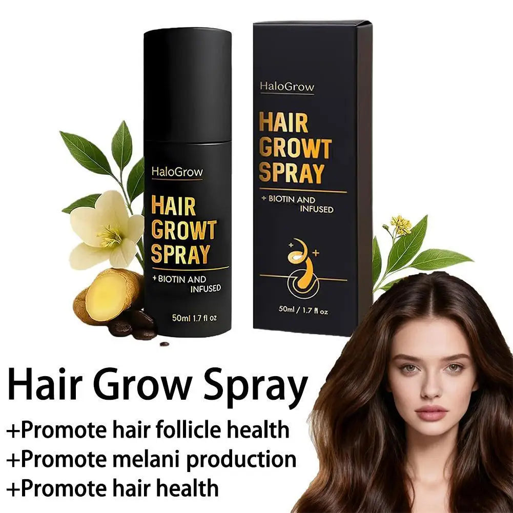 Natural Hair Growth Spray With Ginger Oil and Biotin, Scalp Treatment for Thicker Fuller Hair, Prevent Hair Thinning & Hair Loss Oasis Select