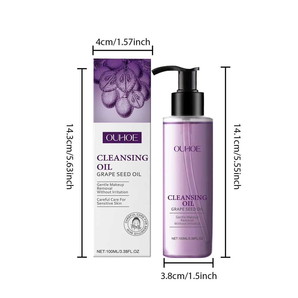 Grape Seed Cleansing Oil Makeup Remover – Sensitive Skin Facial Cleansing Oil Oasis Select
