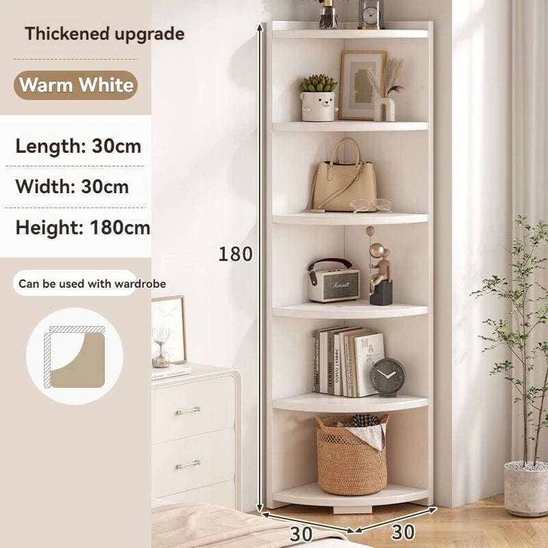 Corner storage cabinet for home use, simple foyer, coat rack, corner wall display cabinet, floor standing bookshelf, bedroom sid Oasis Select six layers-30-180