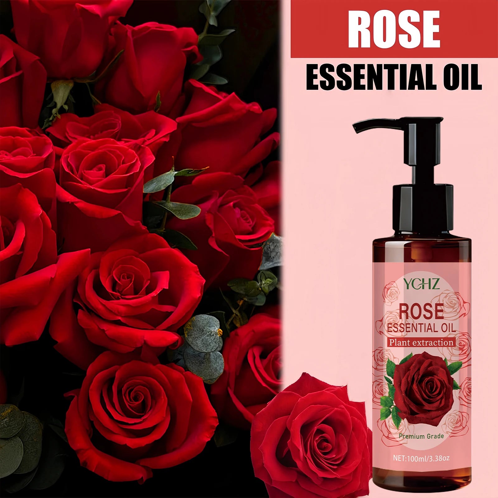 YCHZ Rose Body Oil 100ml – Moisturizing Massage Oil