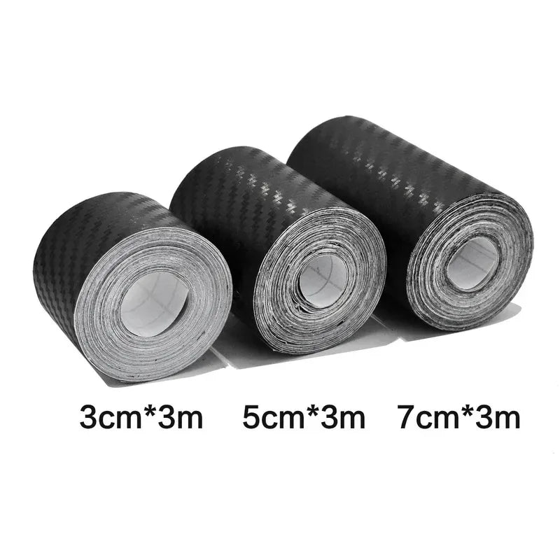 1/3/4pcs 7/5/3/1m Car 3D Carbon Fiber Sticker Threshold Anti Slip Protector Luggage Bumper Side Mirror Anti Scratch Tape Sticker Oasis Select