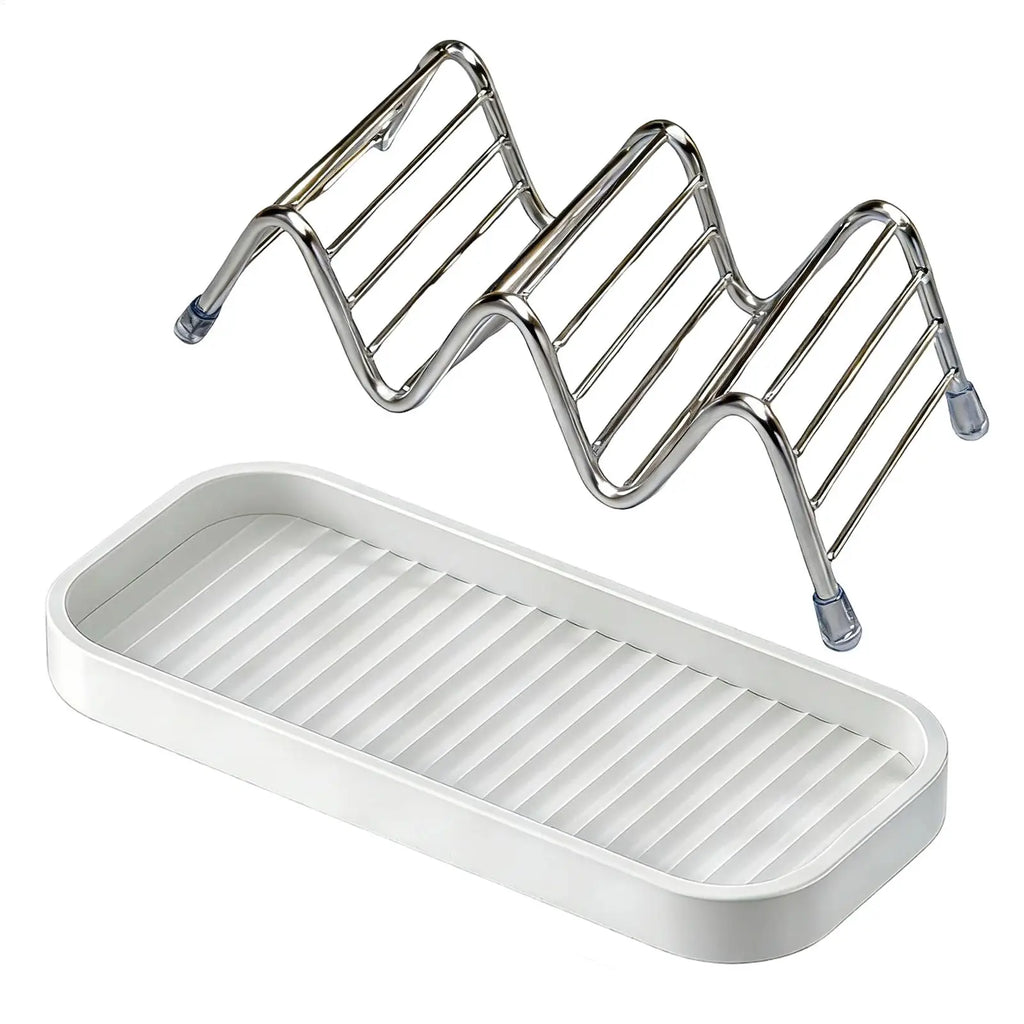 Soap Holder Stainless Steel Shelf with Tray Multifunctional Bathroom Storage Rack bathroom draining box soap storage box Oasis Select