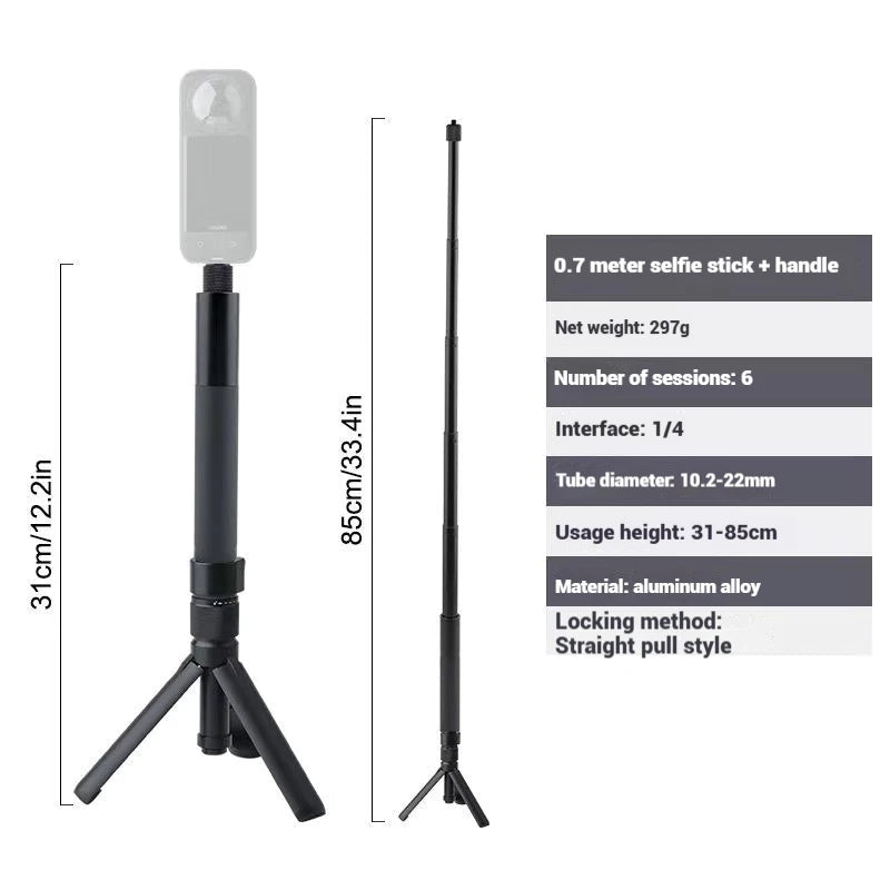 1.2m Invisible Selfie Stick Bullet Time Tripod for Insta360 & DJI
