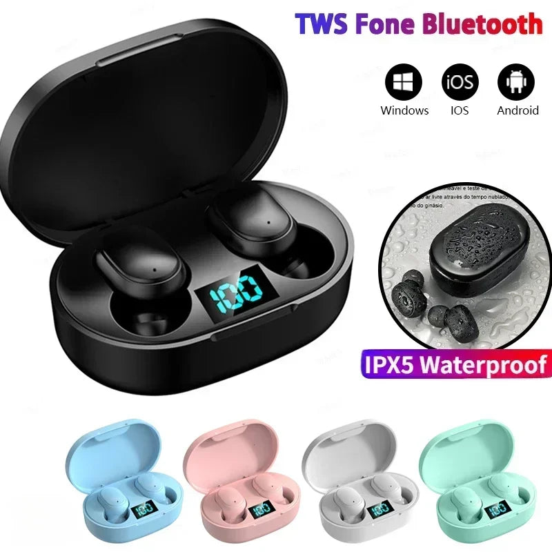 E6S Wireless Bluetooth Earphones TWS Bluetooth Headset Wireless Earbuds Noise Cancelling Earphones with Microphone Headphones Oasis Select