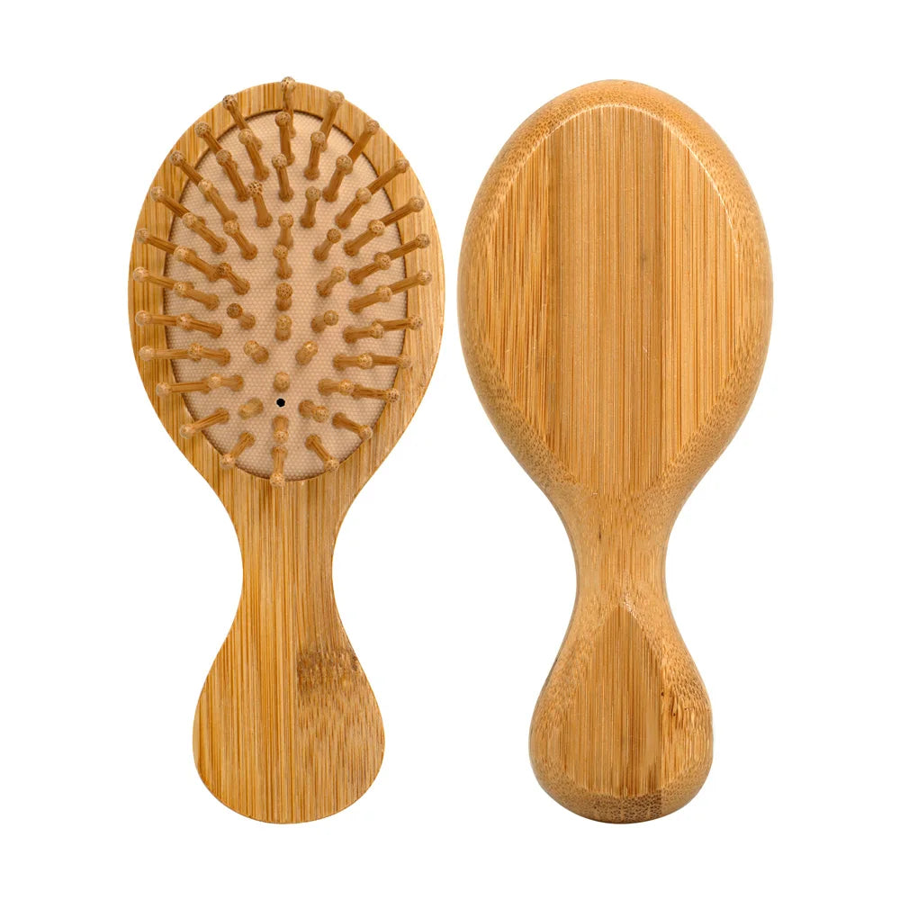 Natural Bamboo Hair Brush with Air Cushion - Scalp Massage, Anti-static Detangling Comb for Daily Hair Care & Styling Oasis Select