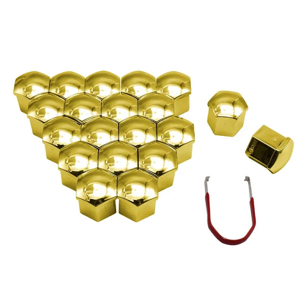 20Pcs 17/19/21mm Car Wheel Nut Caps Anti-Rust Auto Hub Screw Cover Wheel Nut Rim Cover Protection Covers Caps Tyre Nut Bolt Oasis Select Gold 21mm 20Pcs