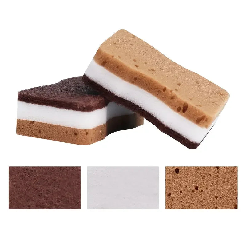 2-20Pcs Three-Layer Seaweed Cleaning Sponges Dishwashing Sponges High-Quality Kitchen Cleaning Cloths Kitchen Cleaning Brushe Oasis Select