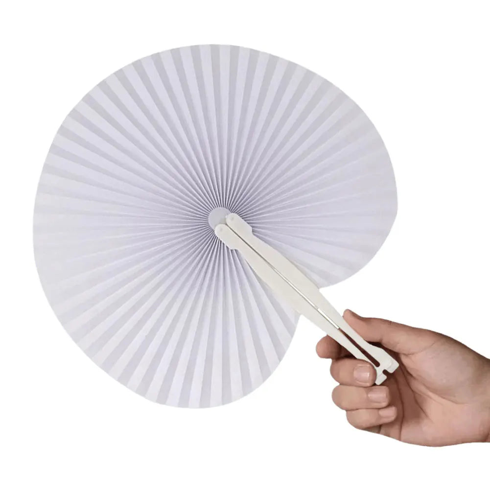 Personalized White Heart Paper Fan – Wedding & Party Favors Party Favor Fan Oasis Select