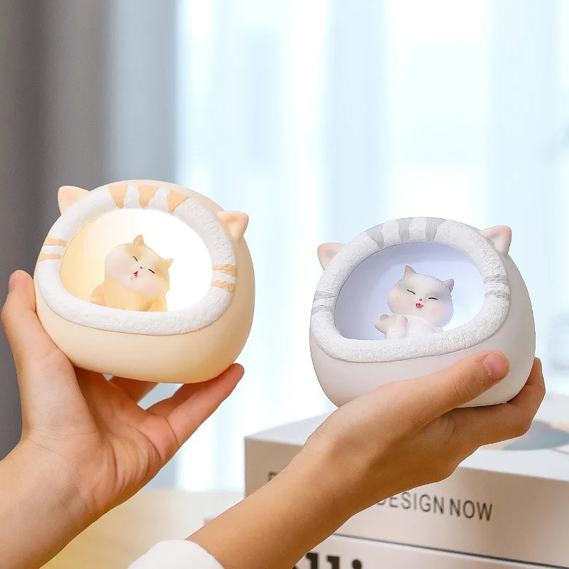 Creative Lovely Cute Fat Cat Night Light Girl Heart Cat Star Light Children Bedroom Atmosphere Light Decoration Oasis Select