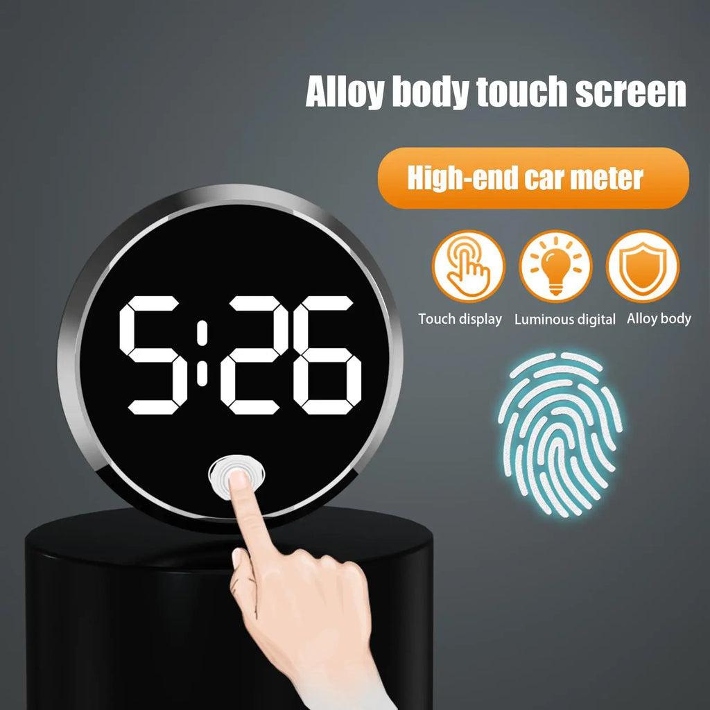 Car Clock Mini Clock Digital Touch-Control Light Watch with LED Display Vehicle Dashboard Decoration Clock Ornaments Accessories Oasis Select