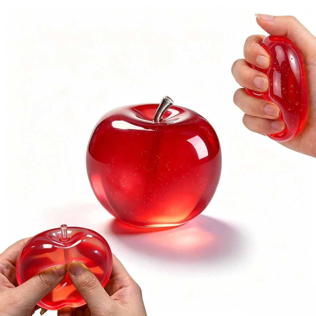 Squishy Pink Apple Stress Ball Soft Fidget Sensory Toy Suitable Autism Relief Simulated Slow Rebound Squeeze Toy Adult Kids Gift Oasis Select Red Apple