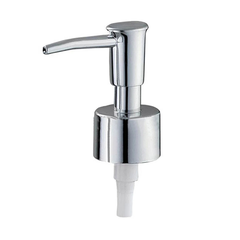 Soap Pump Nozzle Head 28 Thread Plastic Lotion Pump Standard Pump Cap Cap Liquid Soap Dispenser Bathroom Accessories Oasis Select Bright silver