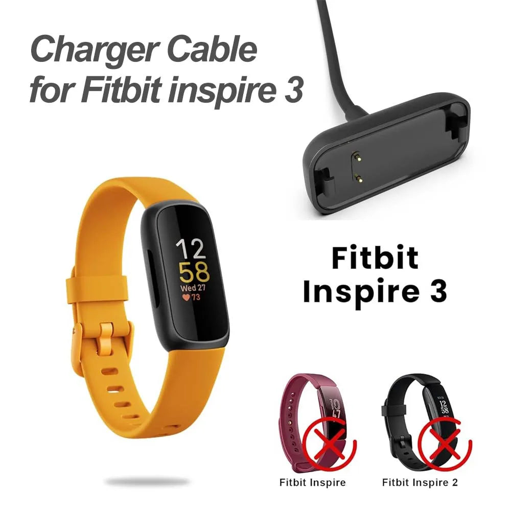Fitbit Inspire 3 USB Charger Replacement Cable 3.3ft/1m Smartwatch Charger Cable Oasis Select