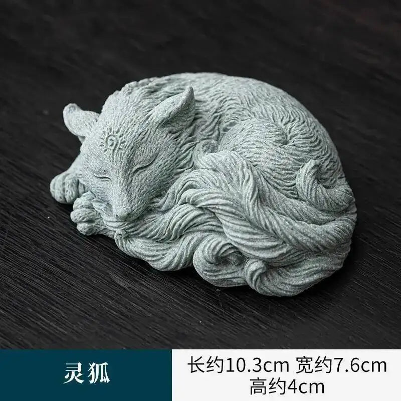 National Trend Green Sandstone Small Ornament Home Desktop Decoration Tea Table Tea Tray Decoration Paperweight Cover Pen Holder Oasis Select Linghu