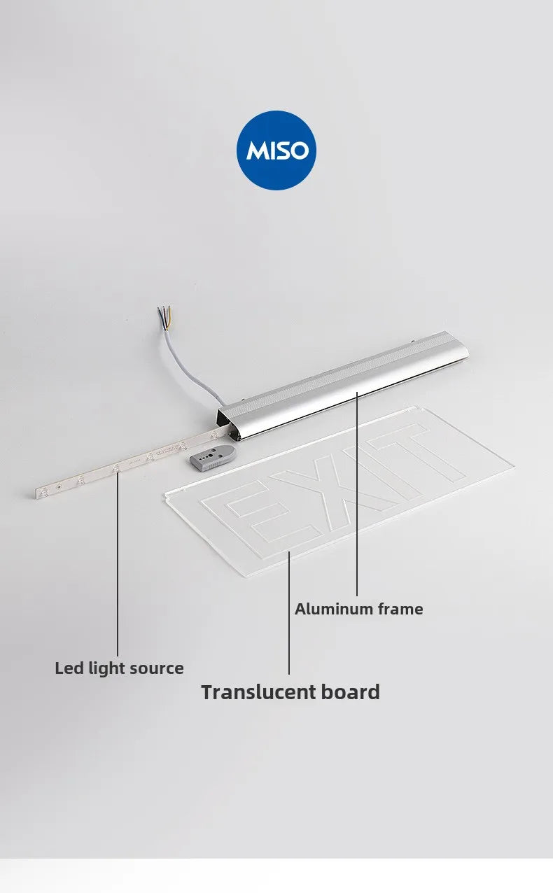 LED Emergency Exit Sign – Self-Luminous, Battery Backup IP65