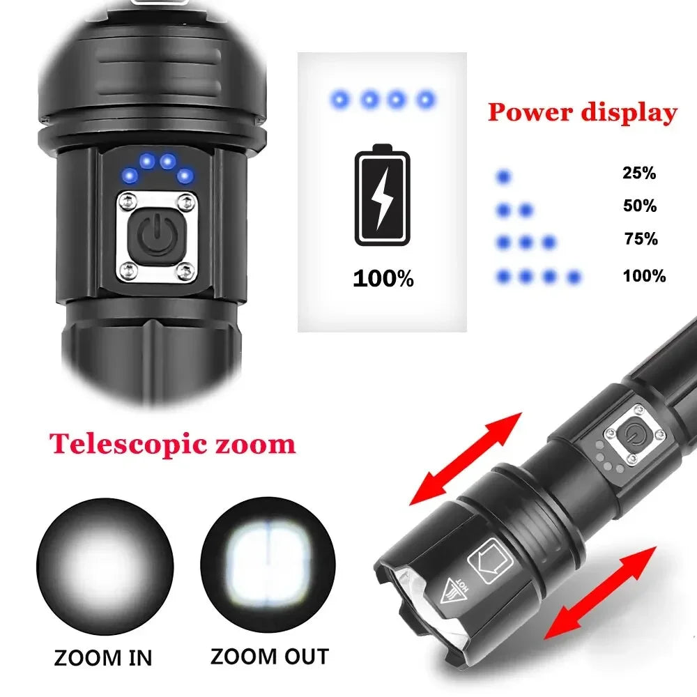 ESMARTER 30W LED Rechargeable Tactical Flashlight | 1500m Beam