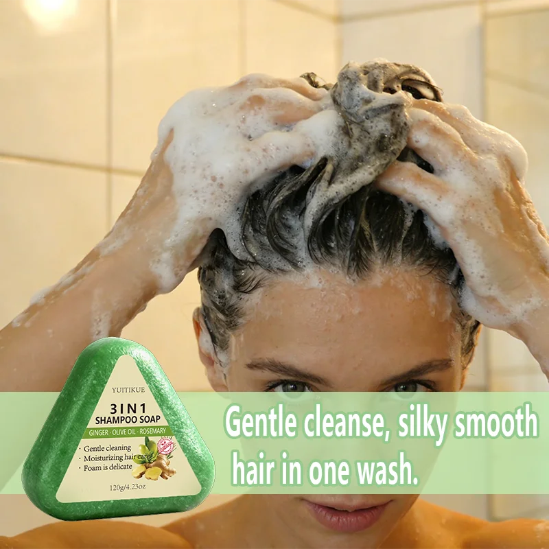 YUITIKUE Ginger 3IN1 Shampoo Bar - Moisturize Hair, Delicate Foam, Natural Care for Shiny Healthy Hair 120g Oasis Select