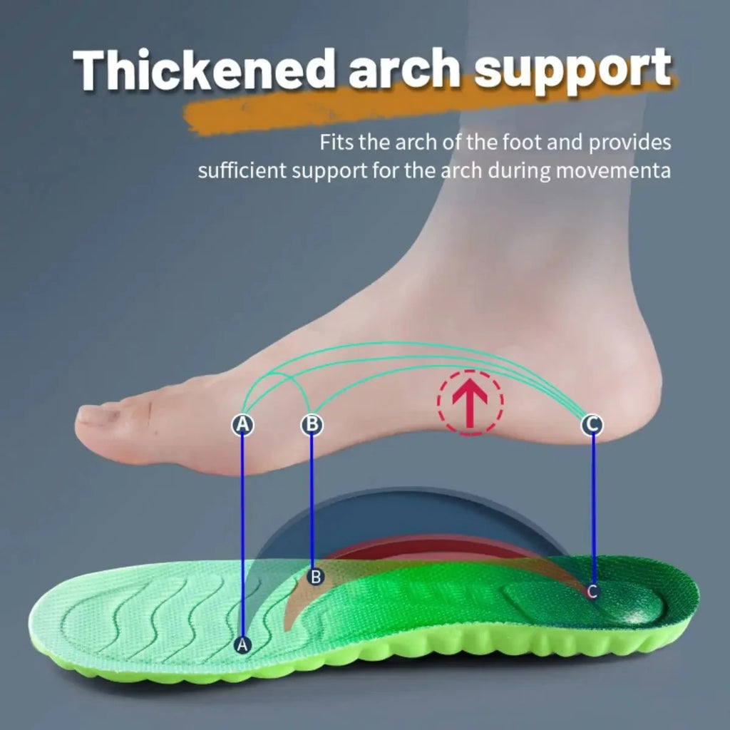 1Pair Sport Insoles PU High Stretch Shock Resistant Antibacterial Anti-odorant Breathable Insoles Comfortable for Shoes Cushion Oasis Select