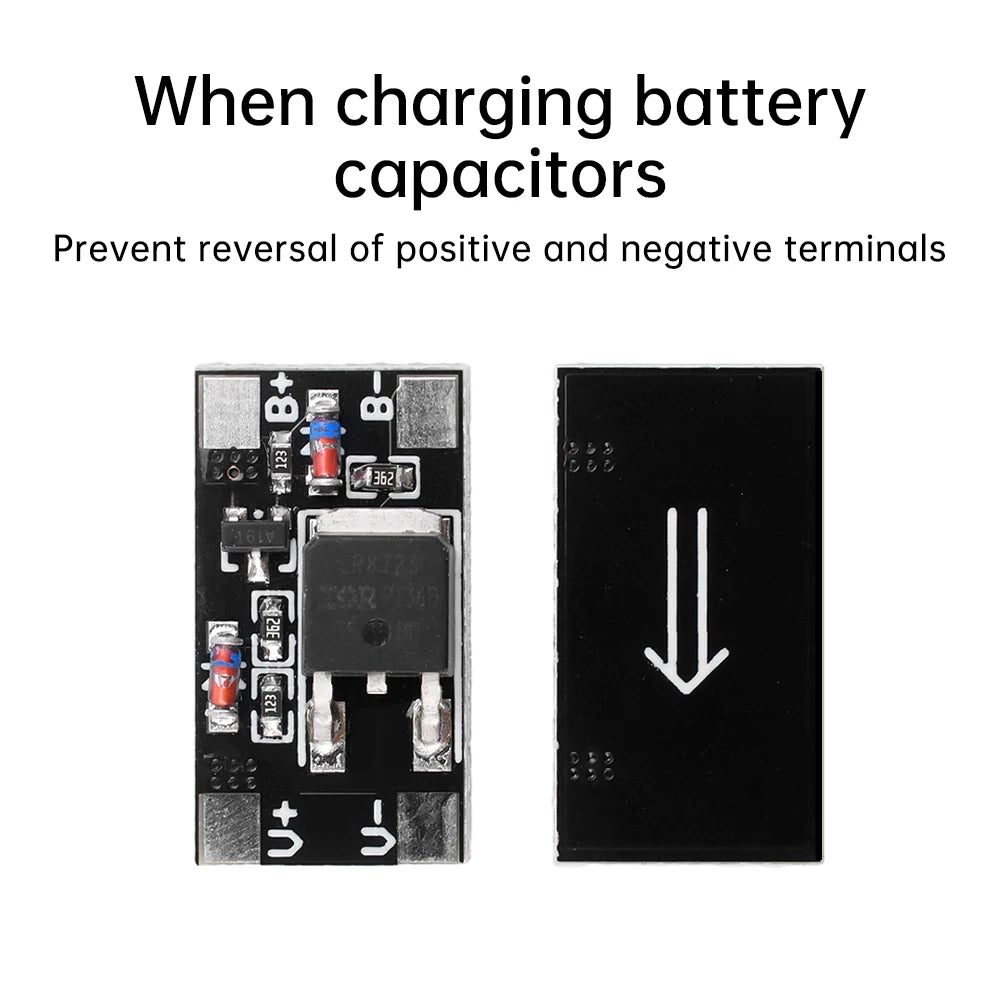 12A Battery Capacitor Positive and Negative Reverse Connection Protection Board 3V-28V 12A Anti-reverse Connection Module Oasis Select