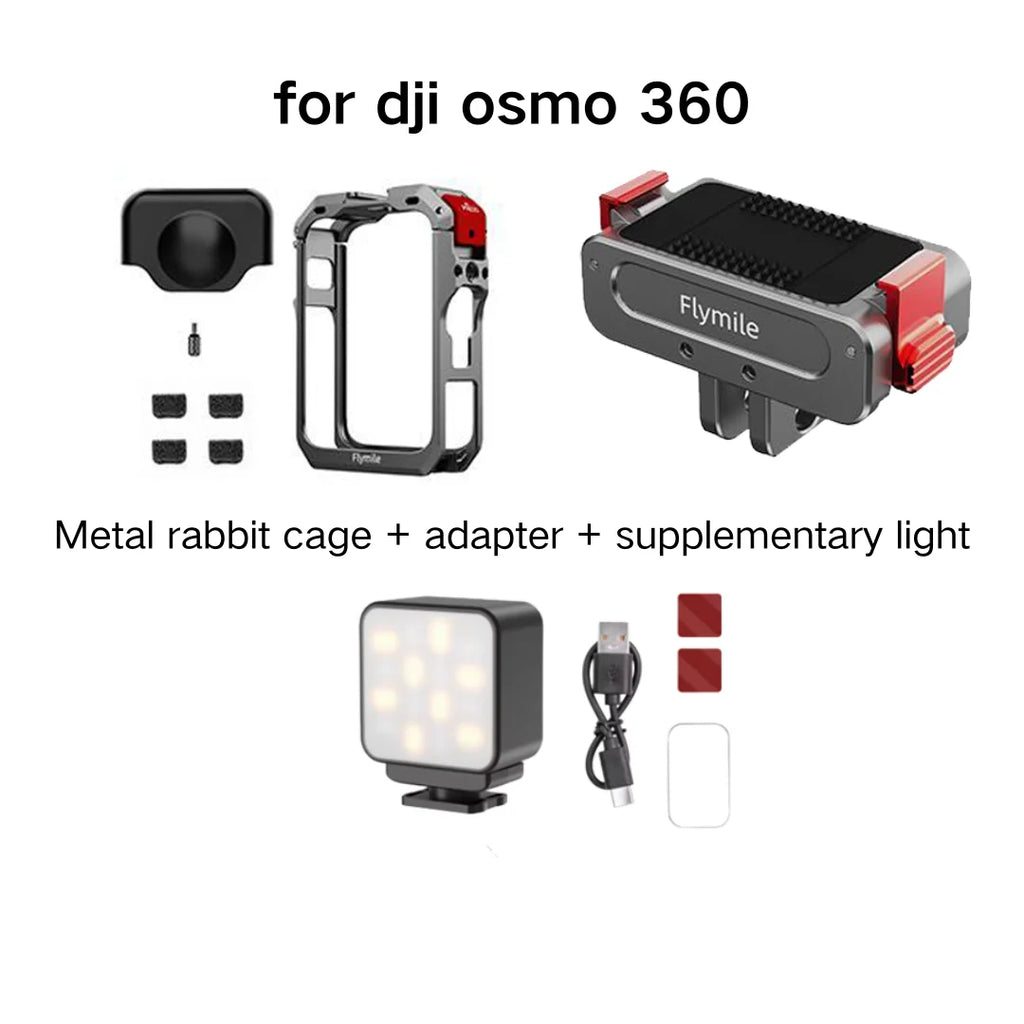 Metal Cage for DJI Osmo 360 | Cold Shoe & 1/4" Threads