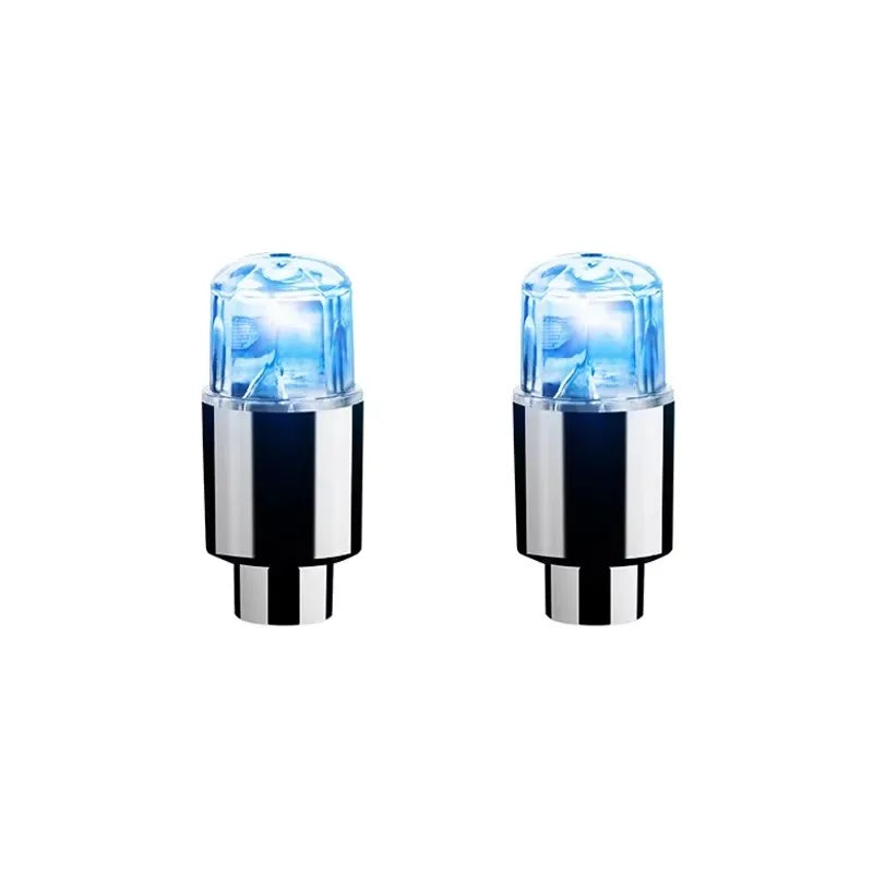 2/4/6/8Pcs Car Light Bicycle LED Tire Lights Universal Car Neon Lamp Valve Cover Lights Tire Colorful Flashing Bulb Decoration Oasis Select 2pcs Blue