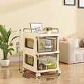 Household multi-functional movable dust storage cabinet, living room trolley, cream wind rack, drawer storage cabinet Oasis Select two layers