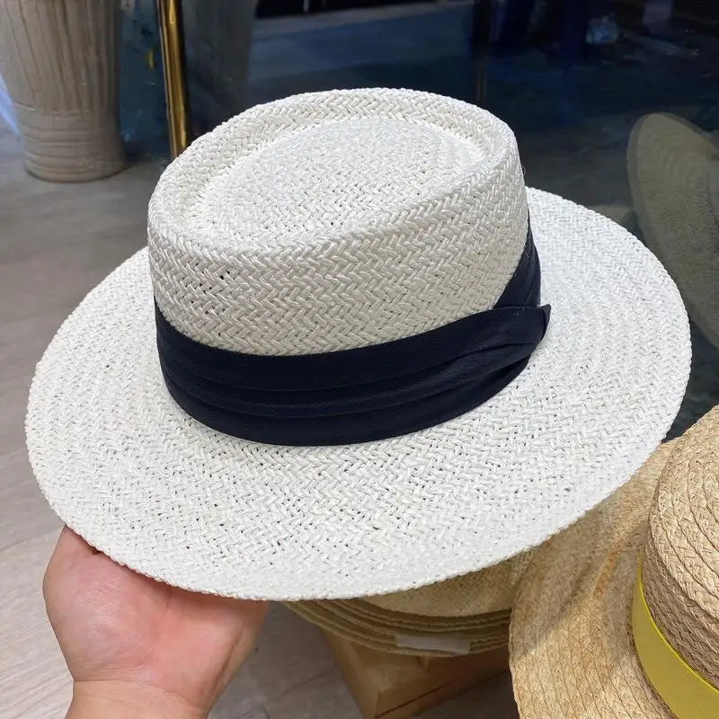 Women's Wide Brim Panama Straw Hat | UV Sun Protection