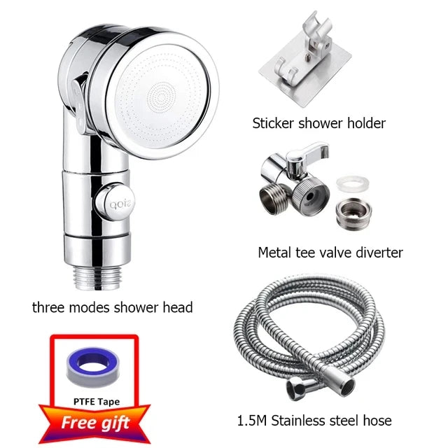 3 Mode Bidet Faucet External Shower Head Bathroom Kitchen Basin Tap Adapter Splitter Set Water Diversion Shower for Beauty Salon Oasis Select SIiver set C