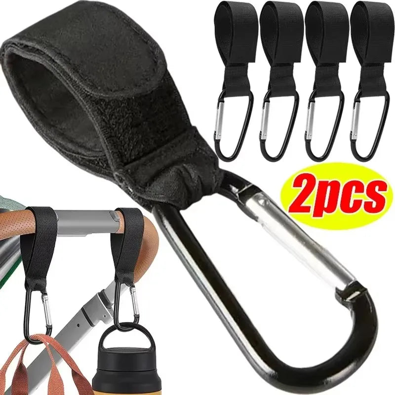 2/8/12pcs Baby Stroller Hook Organizer Adhesive Nylon Clasp Loop Clips Carabiner Hooks Diaper Bag Shopping Hook Buckles Hanger Oasis Select
