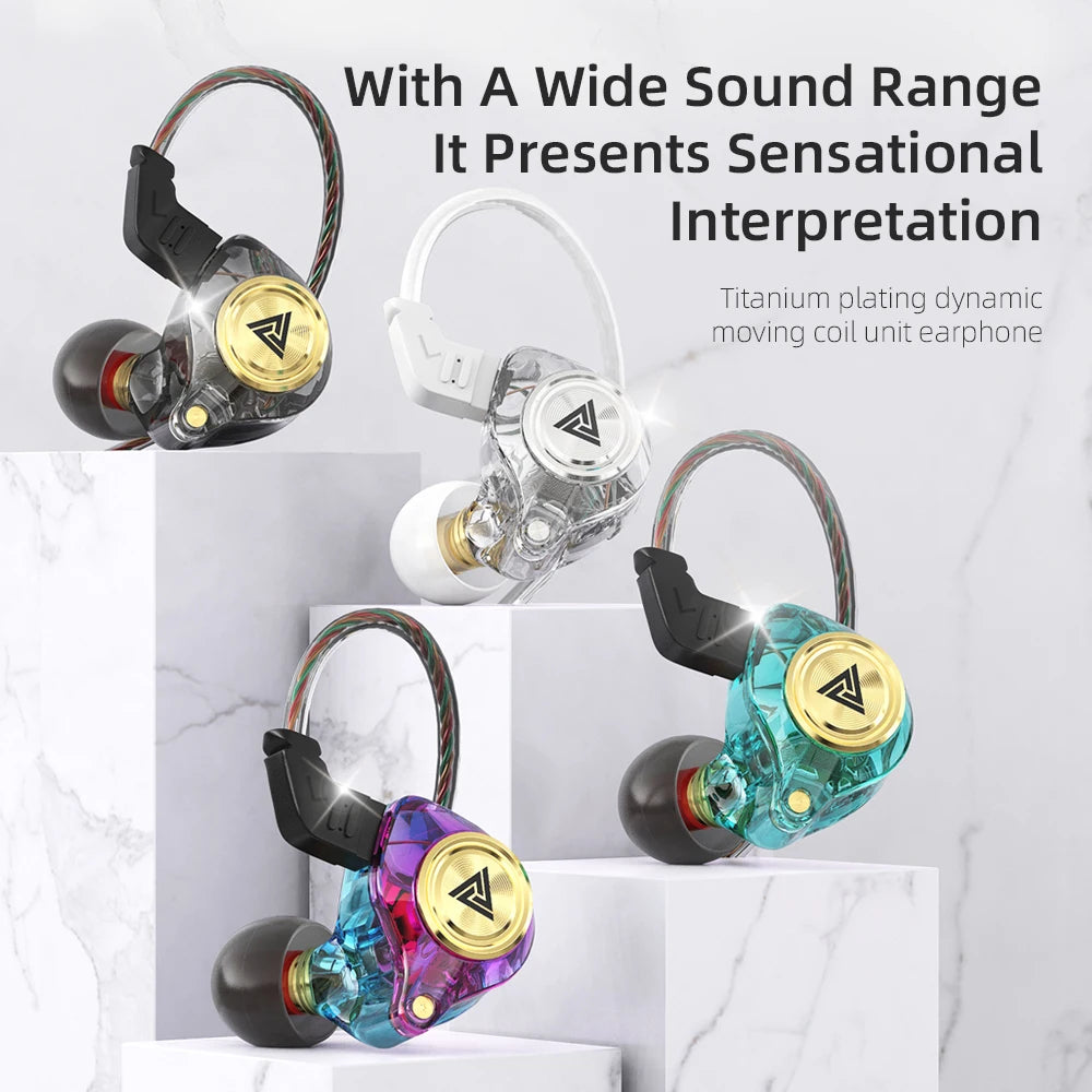 QKZ AK3 FiLe Wired Earphone with Microphone HiFi Music Monitor Bass Headphones Noise Cancelling Headset For Sport Gaming Earbuds Oasis Select