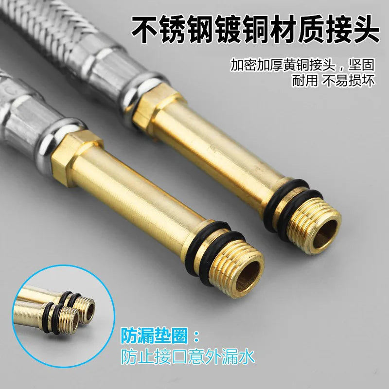 New G1/2'' Stainless Steel Nylon Braided Tube Pipe Hose Silicone Plumbing Thermoresistant Tap Basin Faucet Sink Kitchen Bathroom Oasis Select