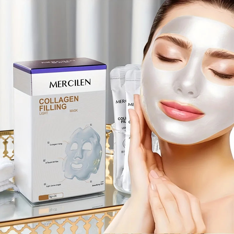 Mercilen Collagen Peel-Off Face Mask – Anti-Aging 20pc Set Collagen Peel-Off Mask Oasis Select