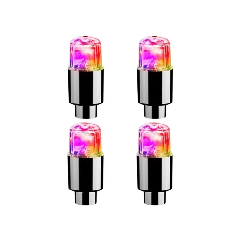 2/8/16Pcs Colorful Car Tire Valve Caps LED Car Motorcycle Cycling Wheel Lantern Spokes Hub Tyre Lamp Wheel Caps Oasis Select 4Pcs Colorful