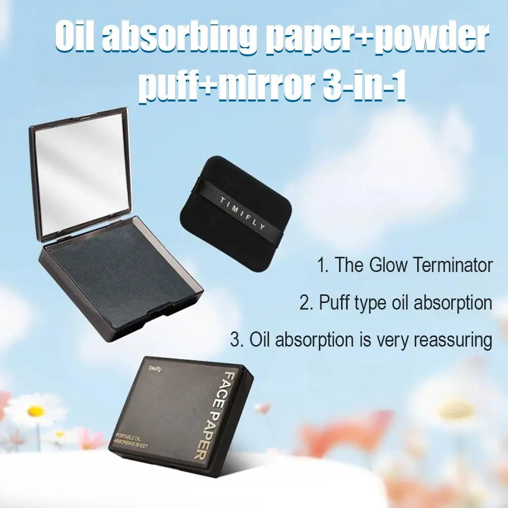 100-Pack Face Oil Blotting Sheets with Mirror – Oily Skin Oil Blotting Sheets Oasis Select