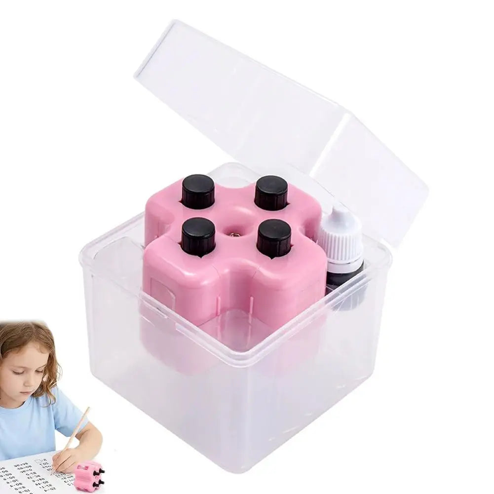 Math Roller Stamp Set 4 in 1 Math Practice Stamp Addition Subtraction Multiplication Division Randomized Stamp for Preschool Oasis Select Pink