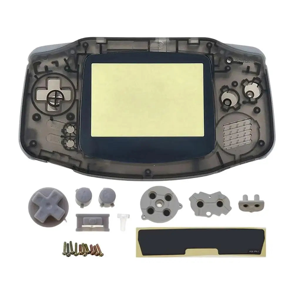 Full Housing Shell Replacement for Game Boy Advance GBA Clear Transparent Custom Case Cover Buttons Screws Full Set DIY Repair Oasis Select Clear Black