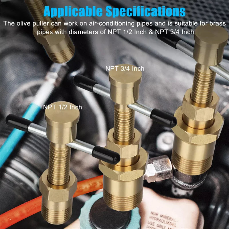15mm 22mm Olive Remover Puller Removal Tool Solid Brass Copper Tube Fitting For Npt 1/2 Inch Npt 3/4 Inch Pipes Car Accessories Oasis Select
